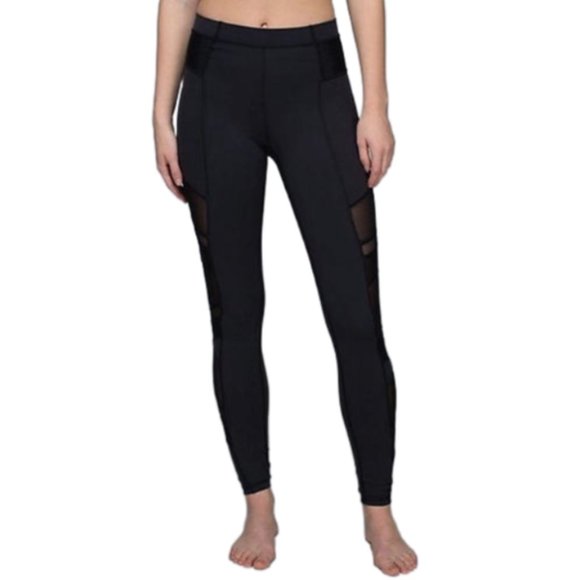 LIKE NEW! Lululemon Just Breathe Pant * Black Mesh - Picture 3 of 15